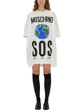 White Graphic Crew Neck Mini Dress 1
