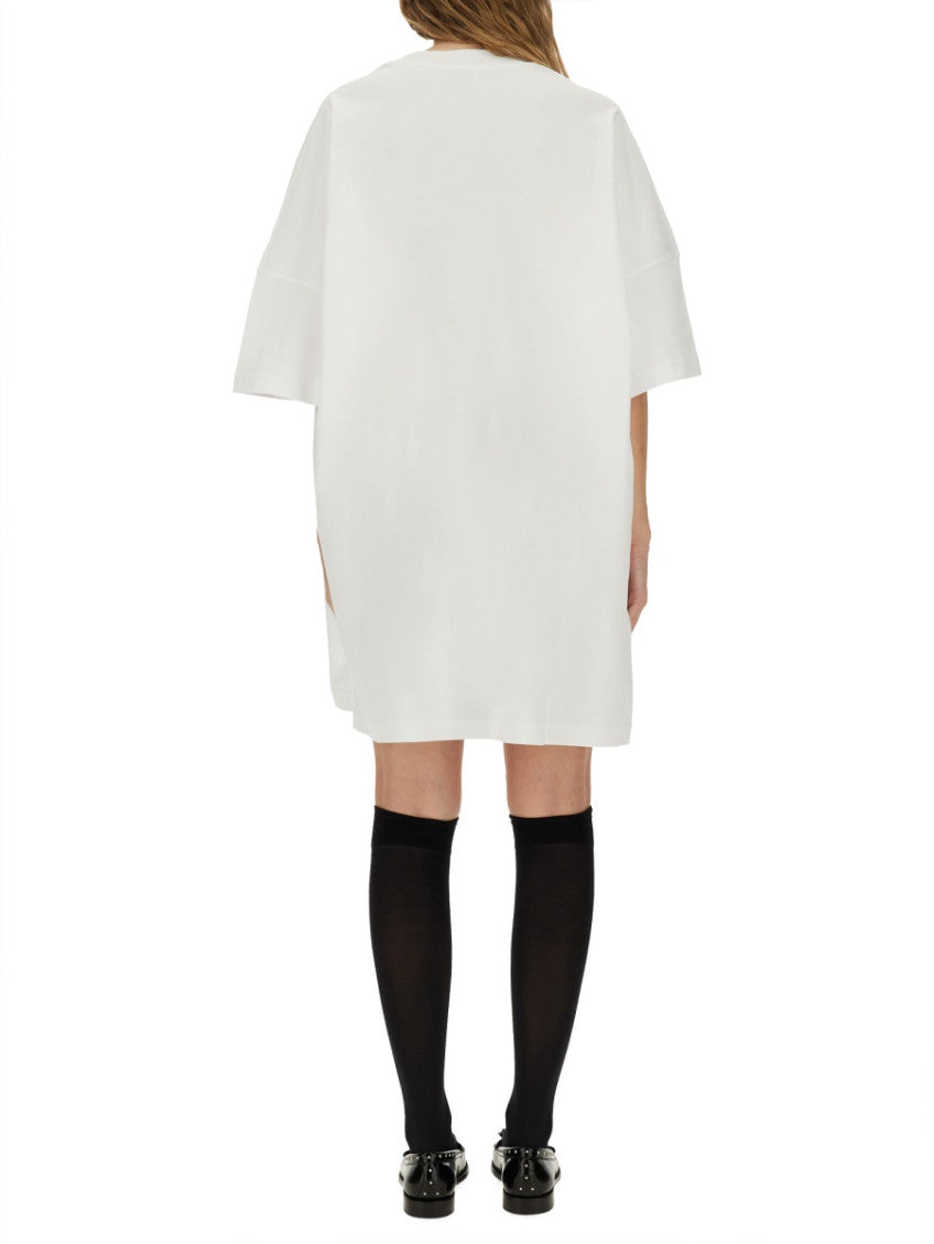 White Graphic Crew Neck Mini Dress 3