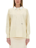 Beige Logo Shirt Collar Polo 1