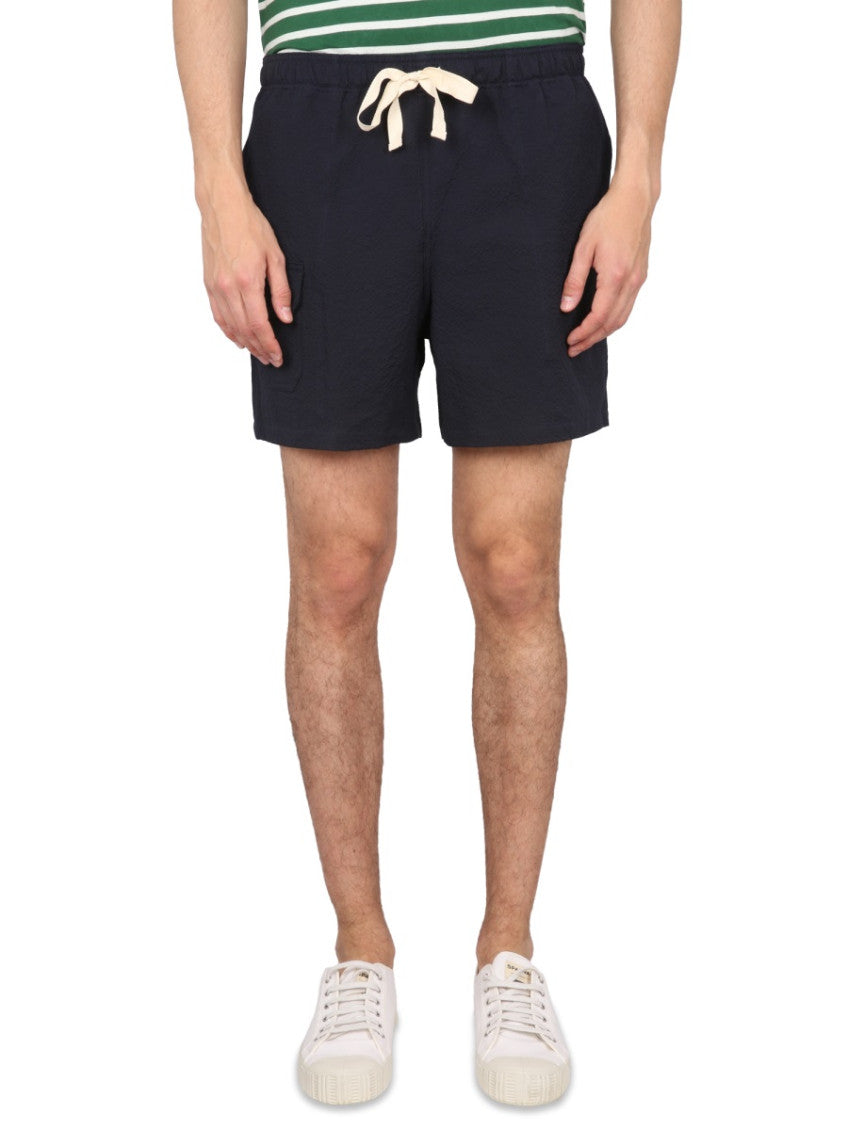 Dark Blue Solid Shorts 1