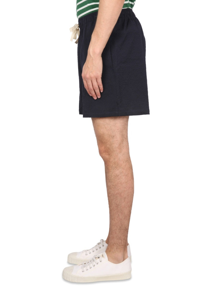 Dark Blue Solid Shorts 3