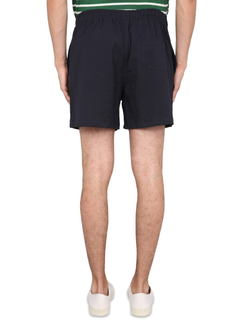 Dark Blue Solid Shorts 4