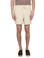 Beige Textured Shorts 1