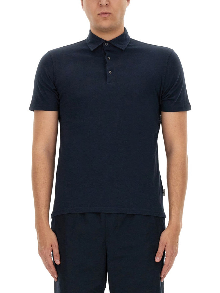 Navy Blue Solid Polo 2