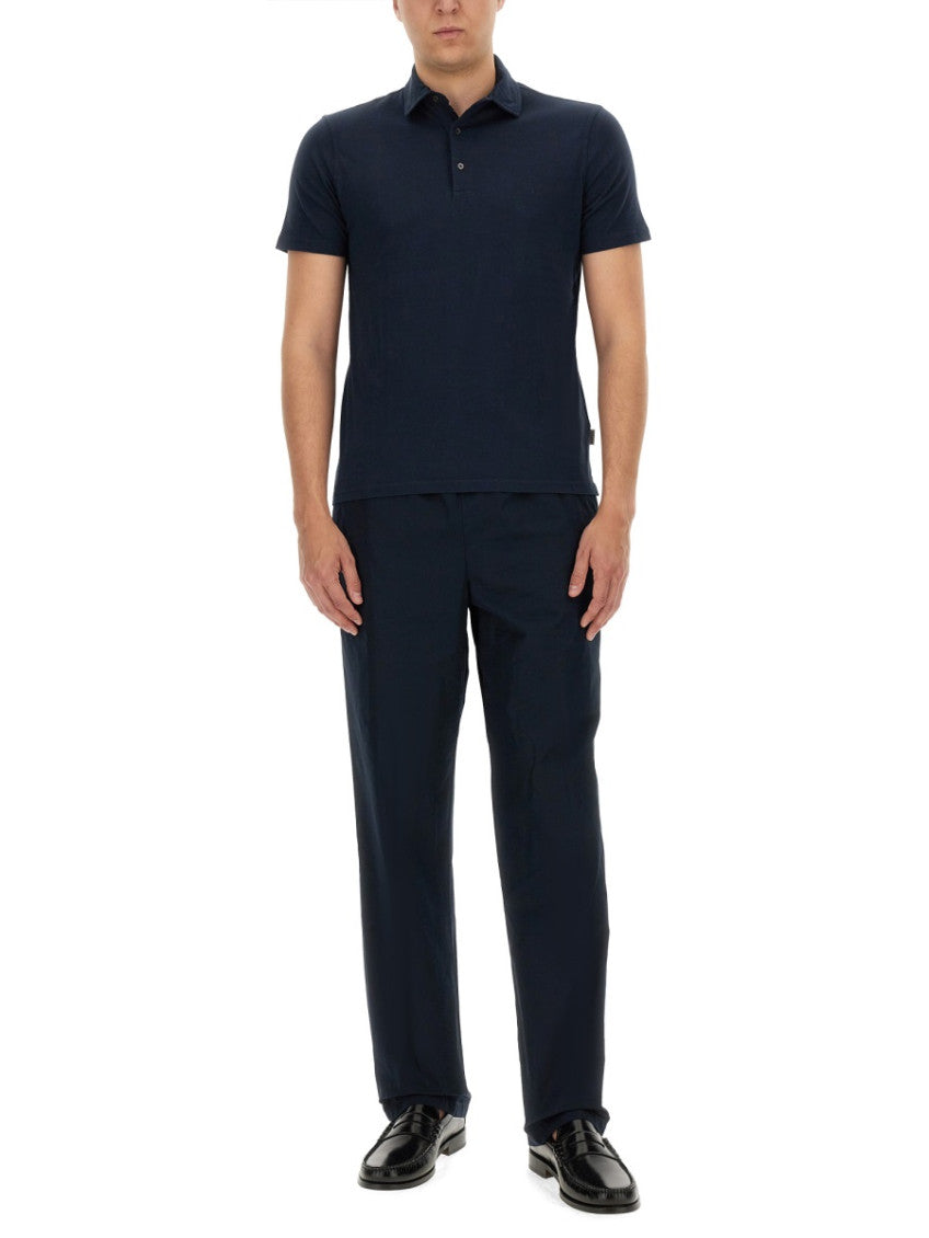 Navy Blue Solid Polo 3