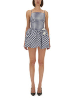 Blue Checks Square Neck Mini Dress 1