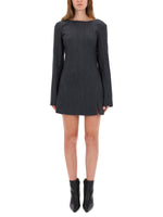 Grey Boat Neck Mini Dress 1