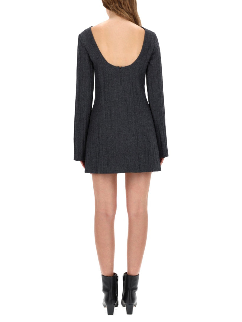 Grey Boat Neck Mini Dress 3