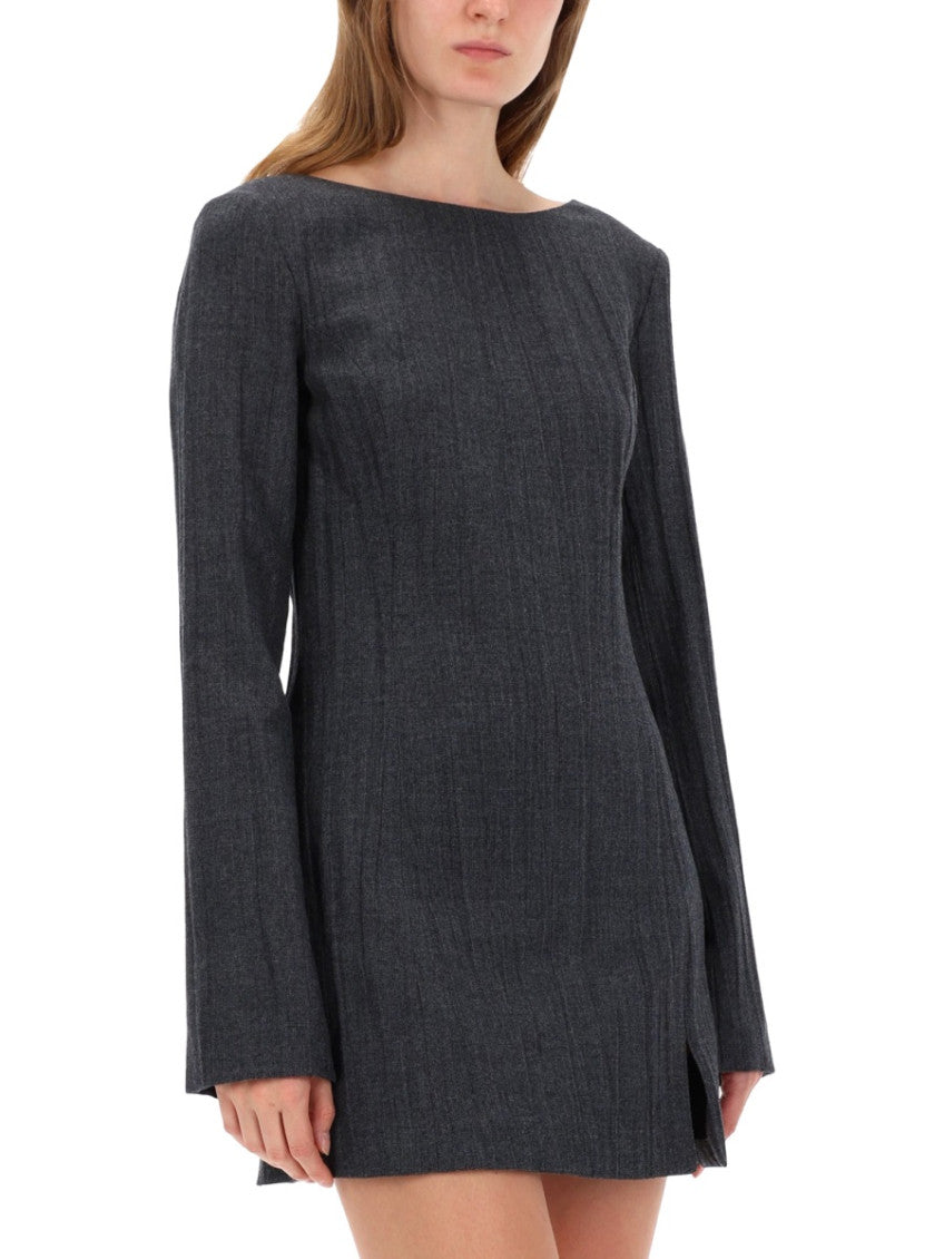 Grey Boat Neck Mini Dress 4