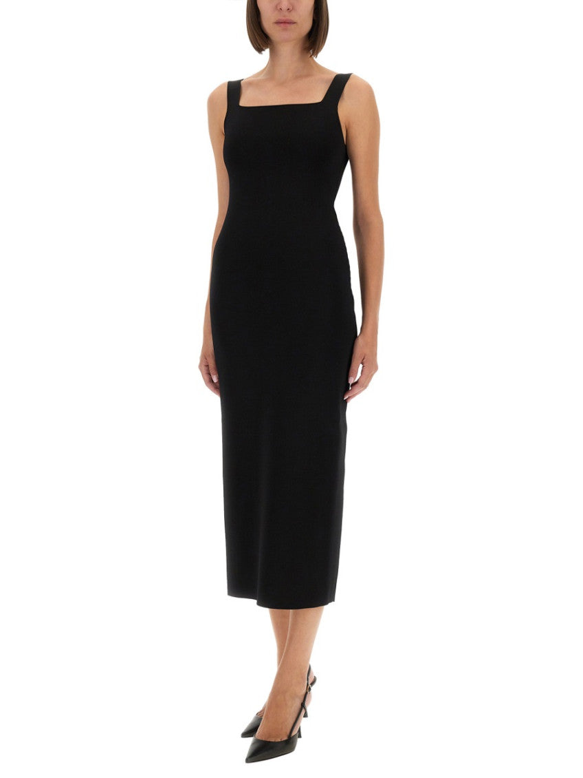 Black Square Neck Midi Dress 4