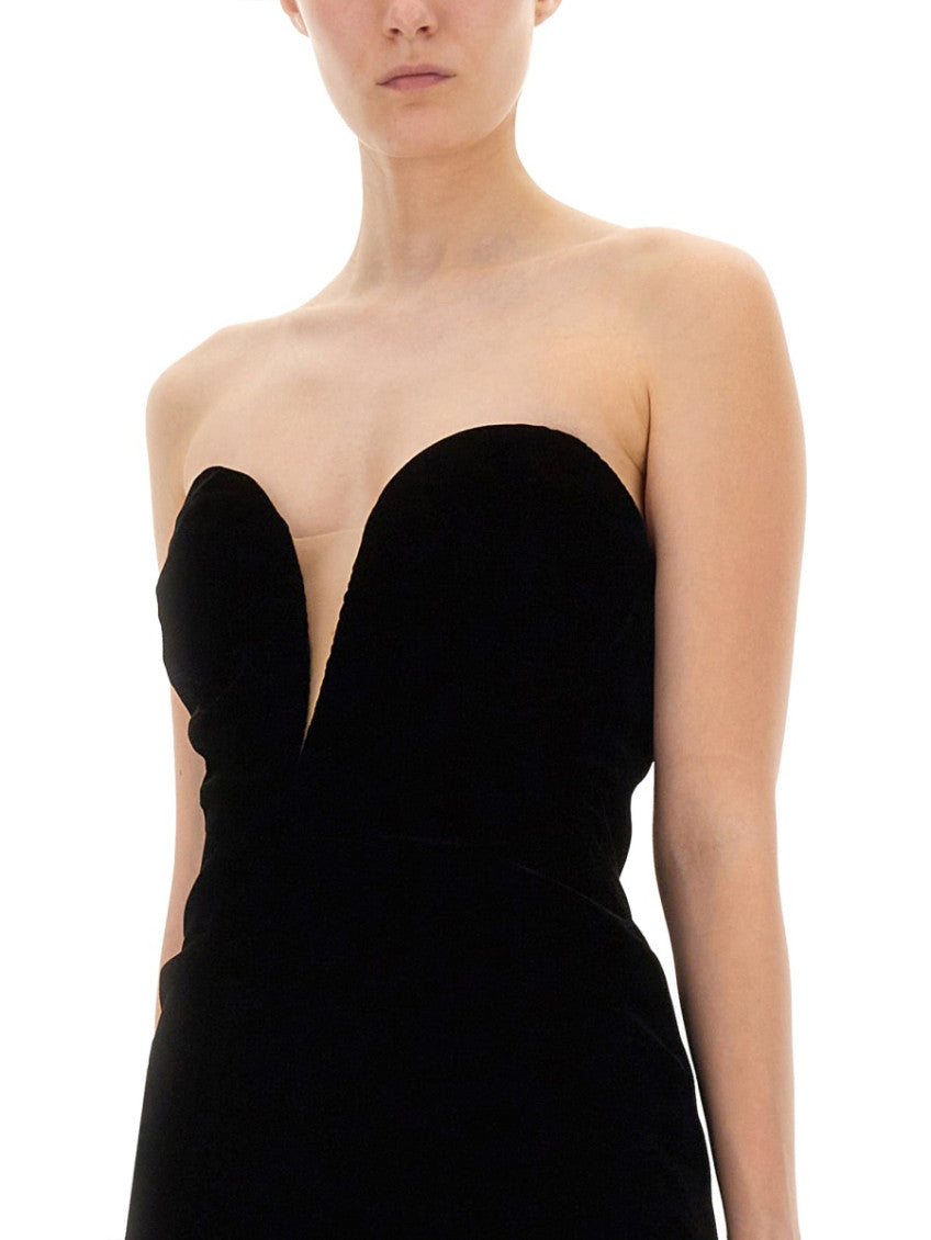 Black Strapless Midi Dress 2