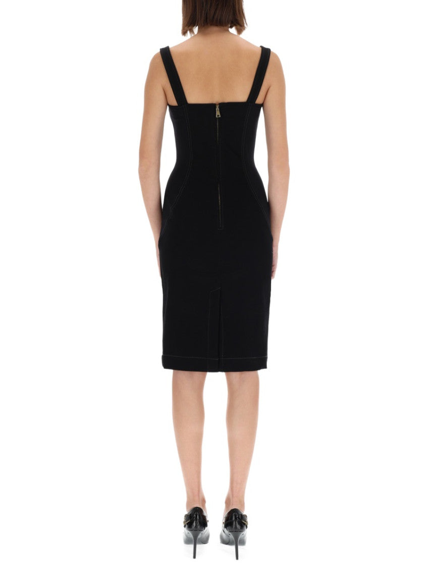 Black Square Neck Midi Dress 4