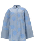 Light Blue Oversized Embroidered Shirt 1