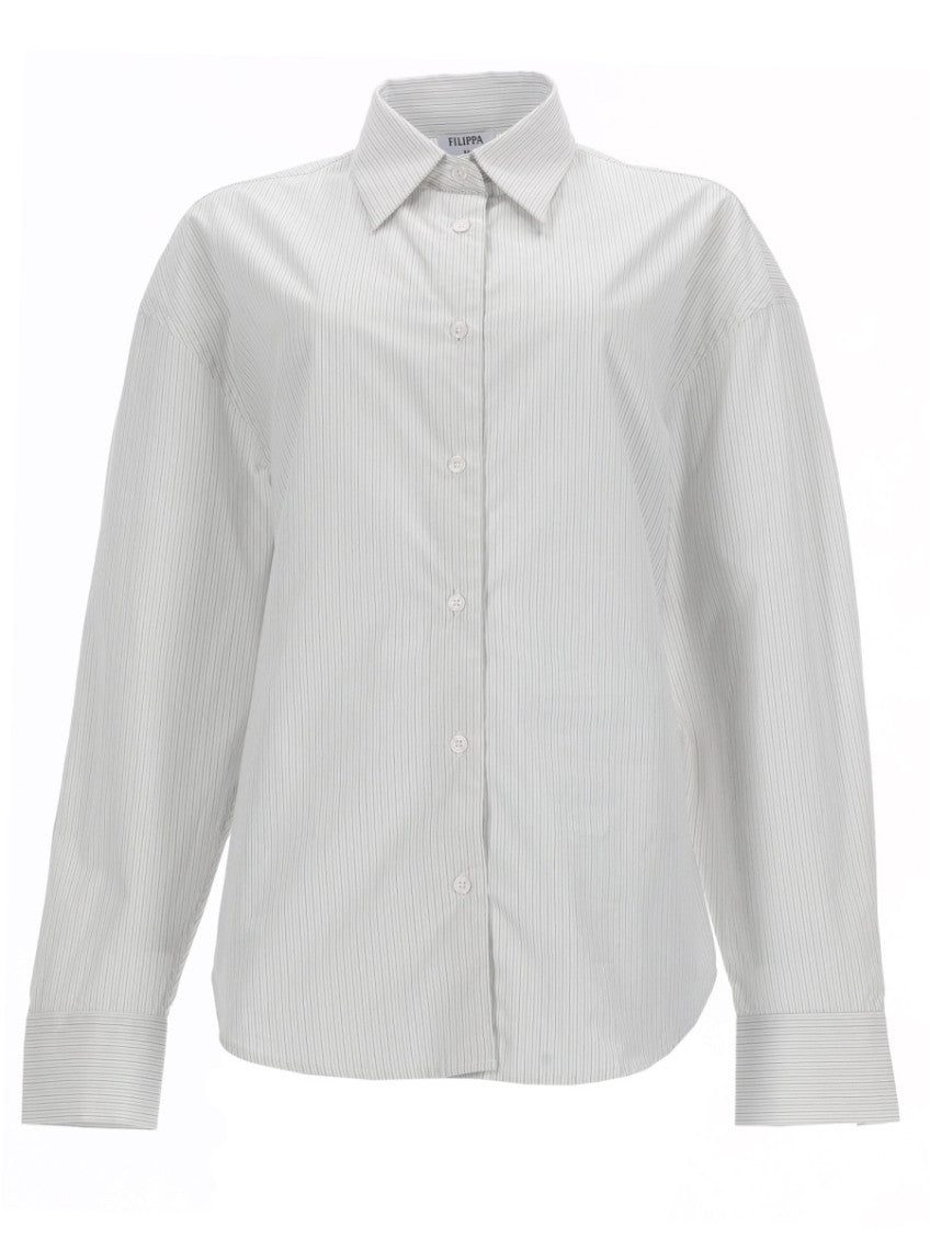 White Relaxed Stripes Shirt 1