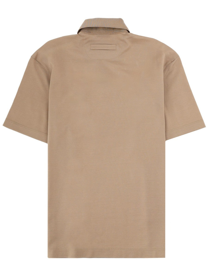 Beige Shirt Collar Polo 2