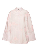 Pink Oversized Embroidered Shirt 1