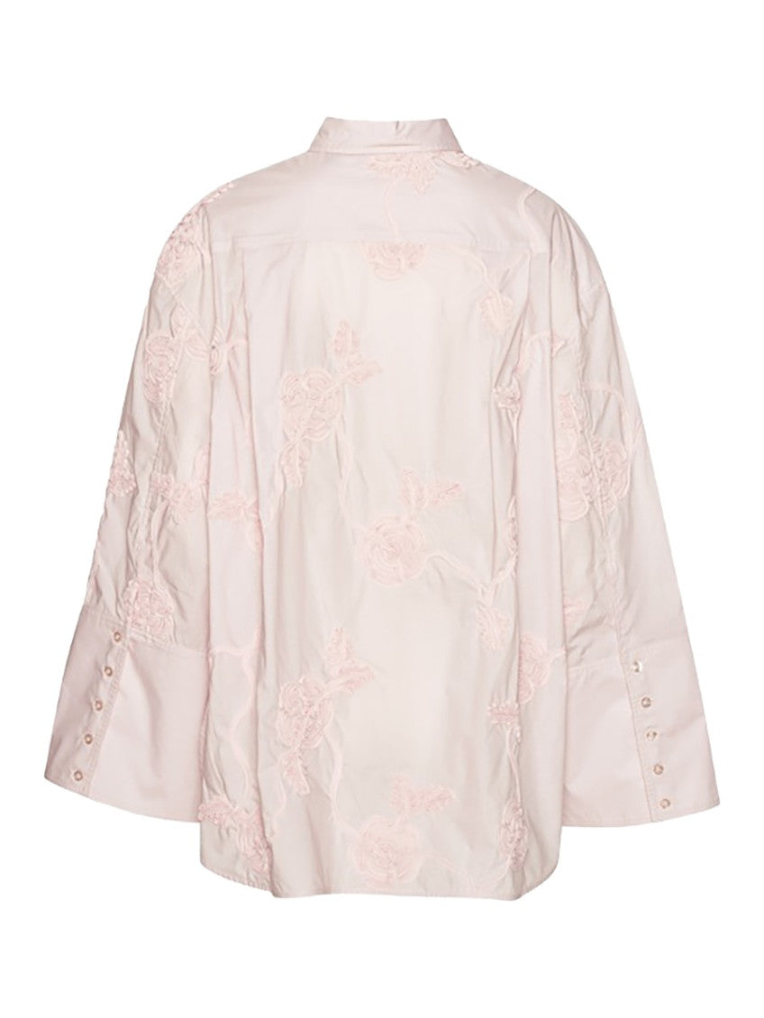 Pink Oversized Embroidered Shirt 2