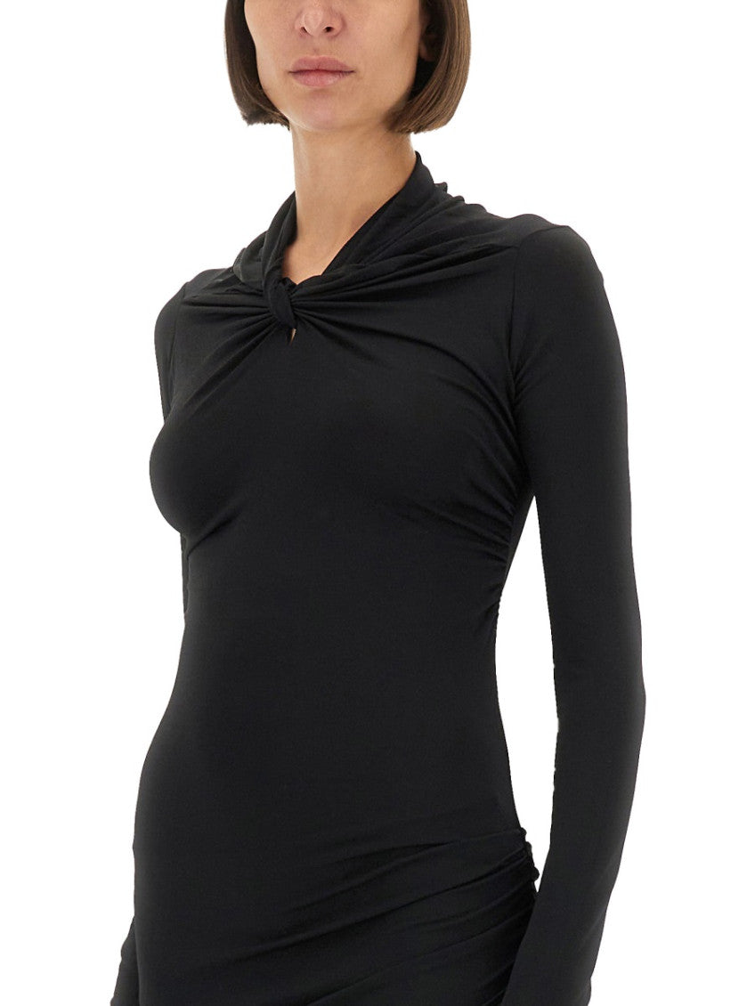 Black Cowl Neck Mini Dress 2