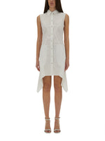White Shirt Collar Midi Dress 1