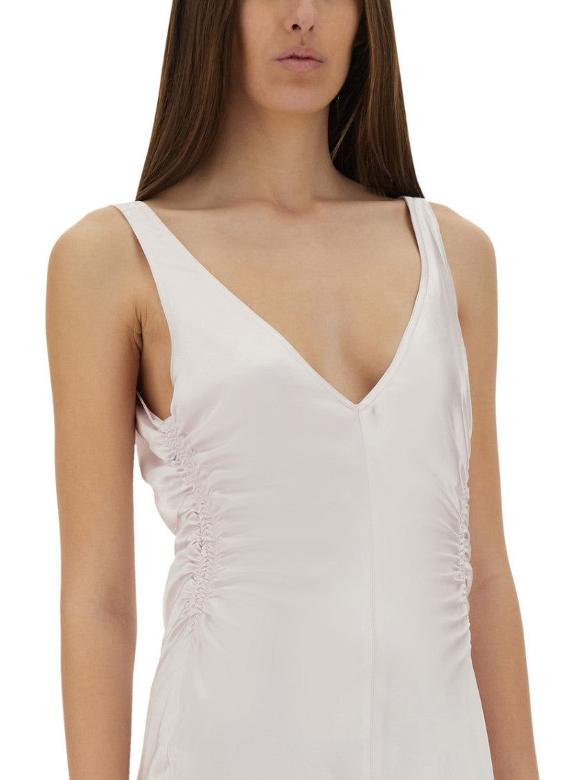 Beige V Neck Maxi Dress 4