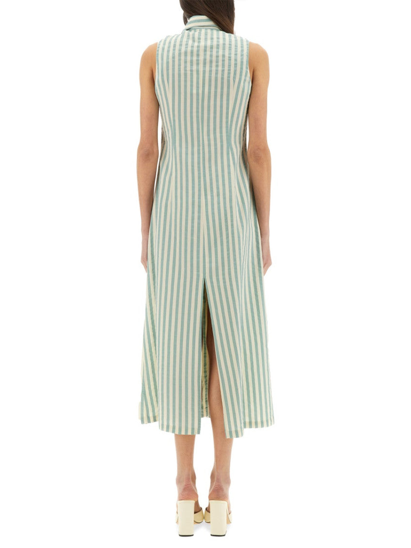 Green "COLORFUL STRIPES" CHEMISIER DRESS 3