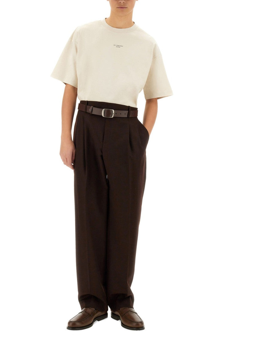 Beige Graphic Crew Neck T-Shirt 2