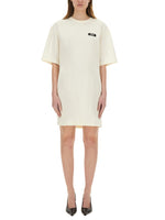 White Logo Crew Neck Mini Dress 1
