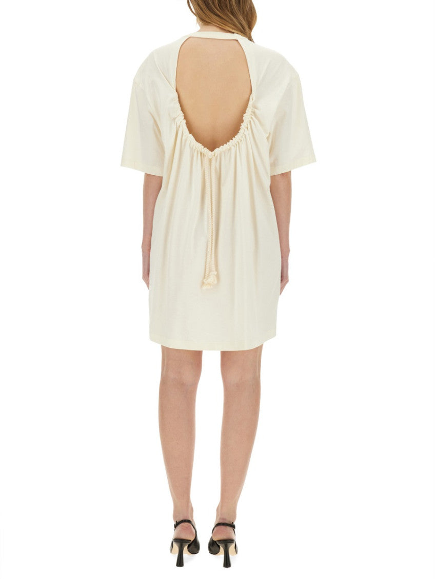 White Logo Crew Neck Mini Dress 3