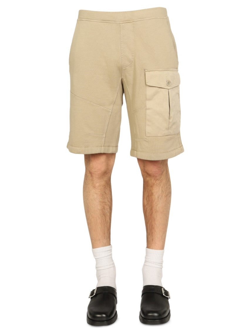 Beige Solid Shorts 1