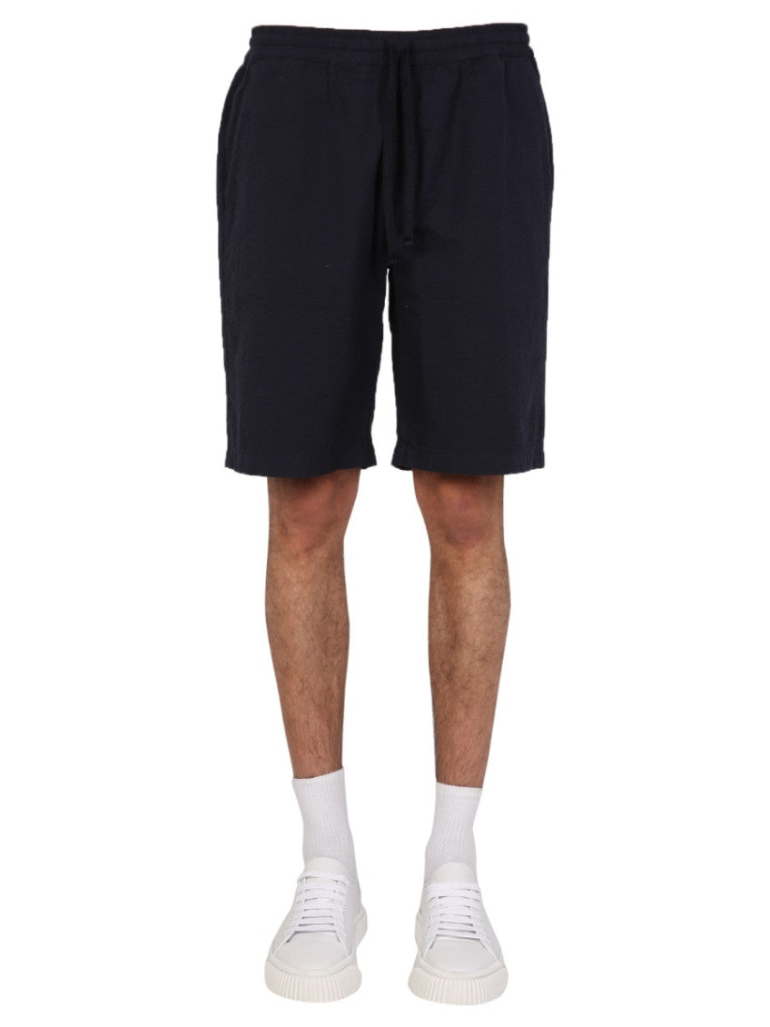 Dark Blue Solid Shorts 1