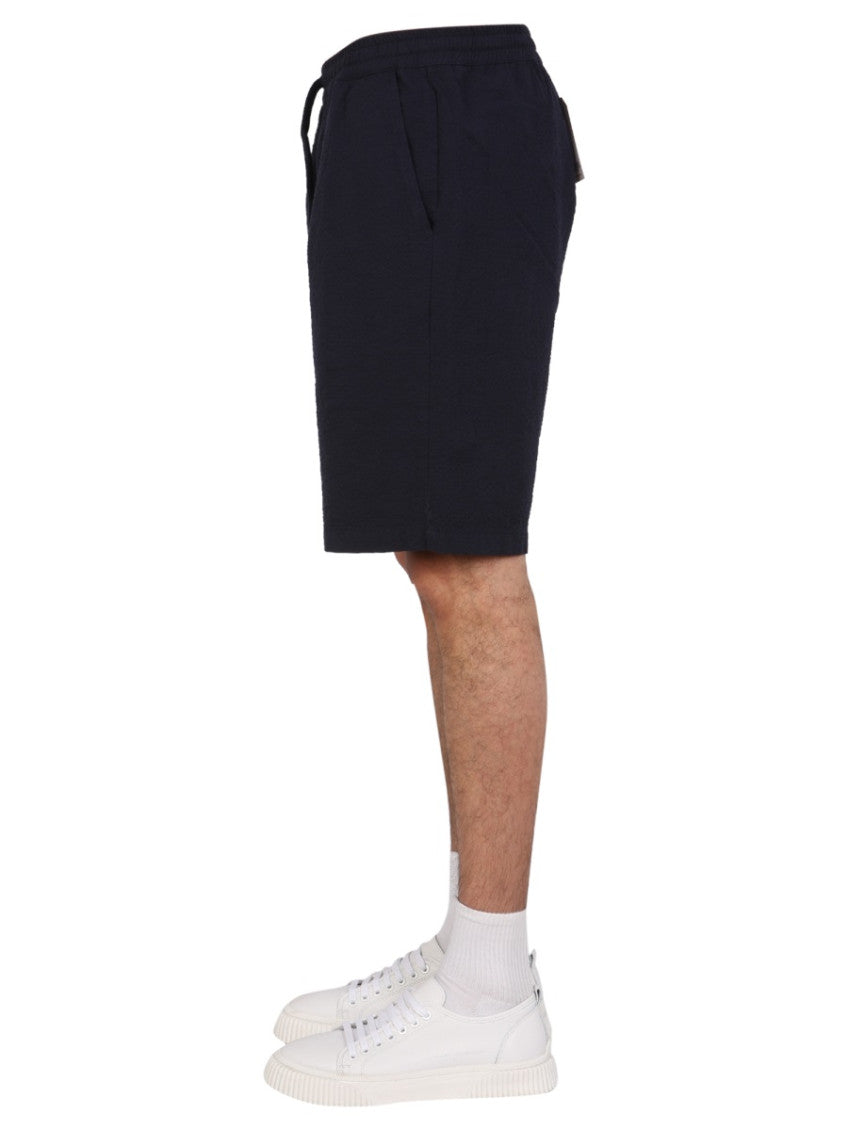 Dark Blue Solid Shorts 3