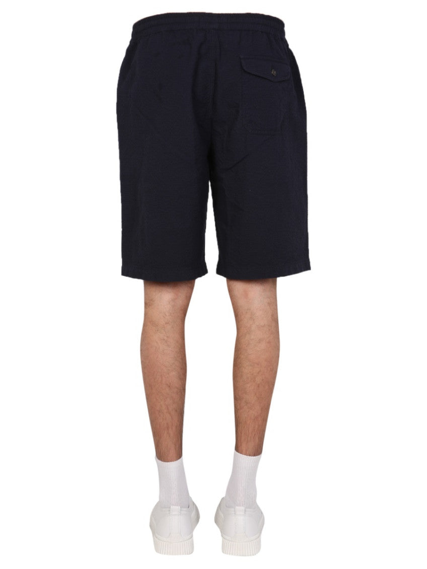 Dark Blue Solid Shorts 4