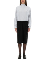 Multicolor Stripes Mock Collar Dress 1