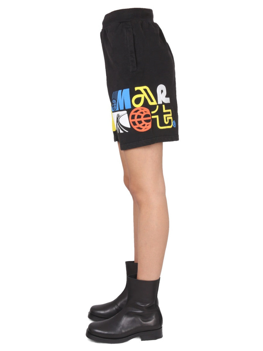 Black Graphic Shorts 3