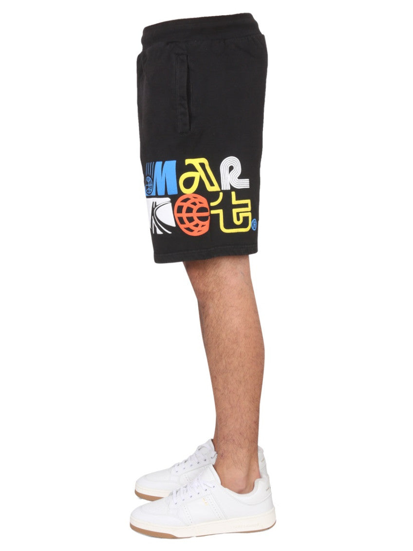Black Graphic Shorts 7