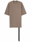 Beige Solid Crew Neck T-Shirt 1