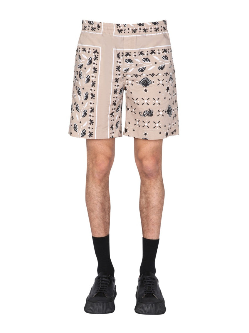 Beige Paisley Shorts 1