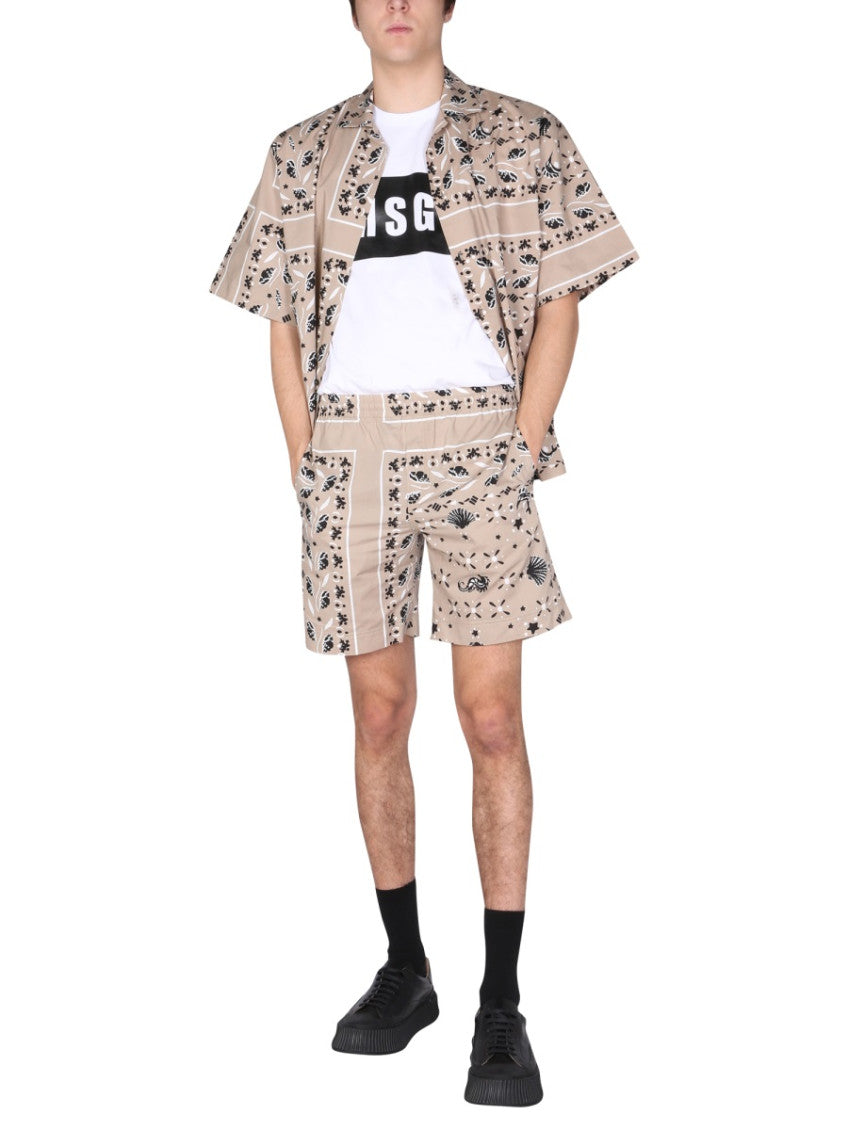 Beige Paisley Shorts 2