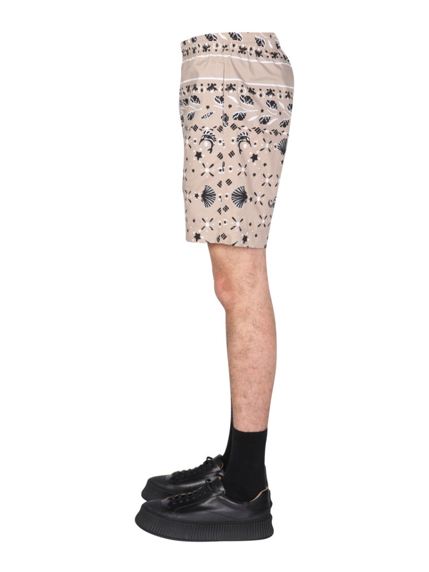 Beige Paisley Shorts 3