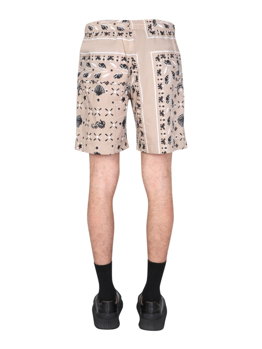 Beige Paisley Shorts 4