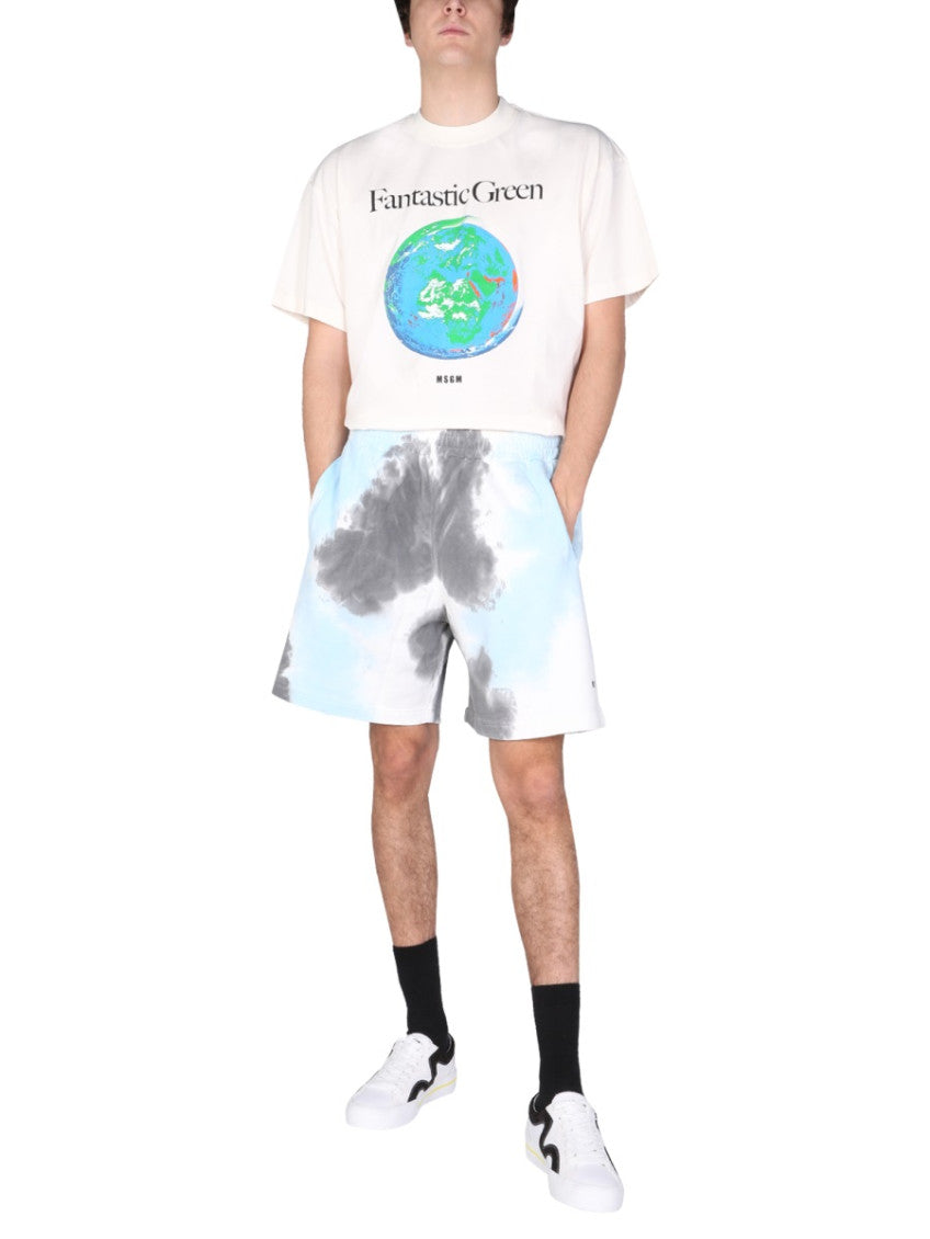 White Tie-Dye Shorts 2