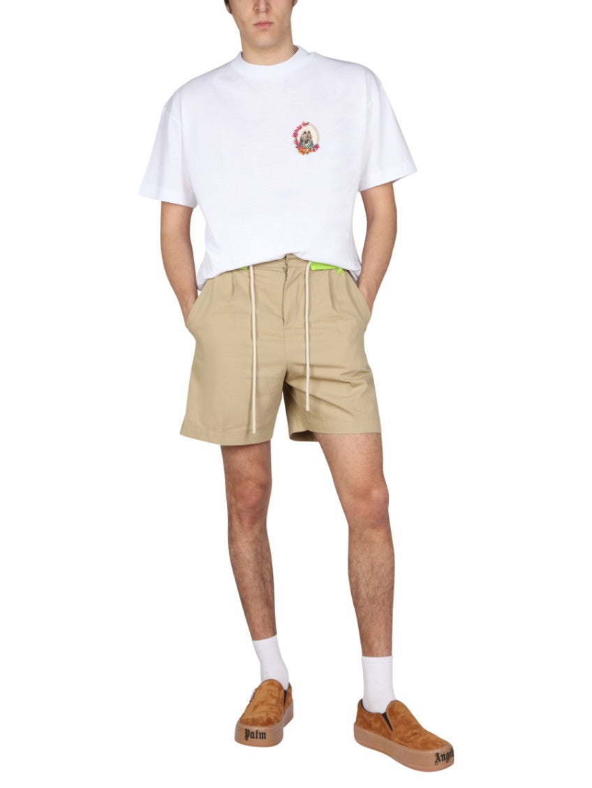 Beige Solid Shorts 2