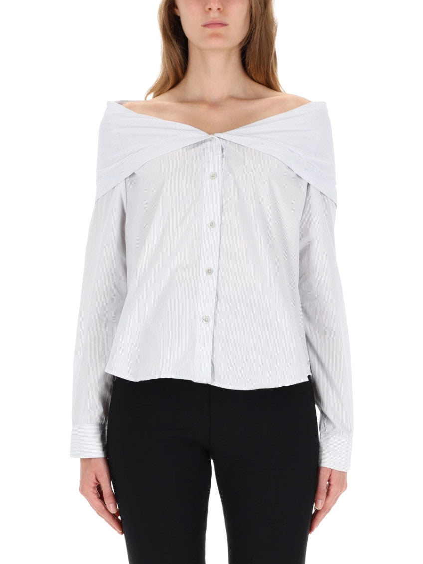 White Relaxed Stripes Shirt 1