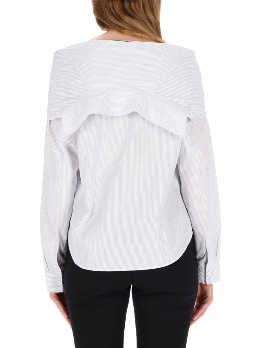 White Relaxed Stripes Shirt 2