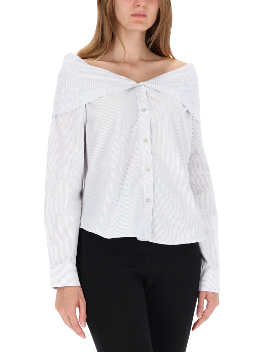 White Relaxed Stripes Shirt 3