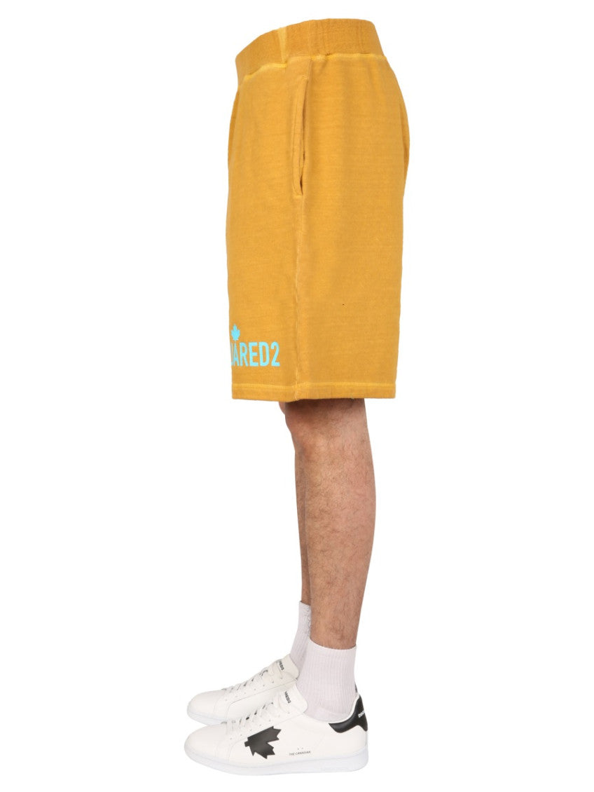 Yellow Graphic Shorts 3