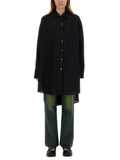 Black Shirt Collar Midi Dress 1