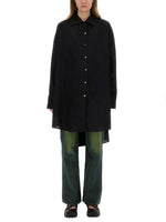 Black Shirt Collar Midi Dress 1