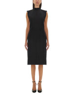 Black Mock Collar Midi Dress 1
