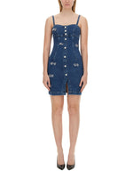 Denim Embellished Square Neck Mini Dress 1